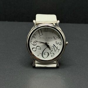 Betsey Johnson Silver and Cream Watch with Artistic Numerals